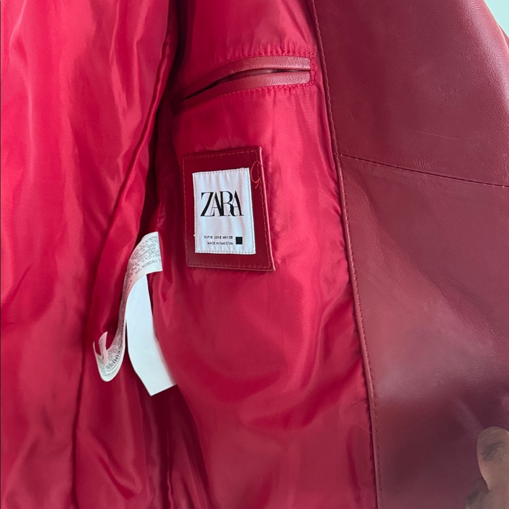 Zara Men's Moto Faux Leather Jacket -S - Picture 10 of 10